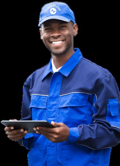 A TradePulse field agent holding a tablet