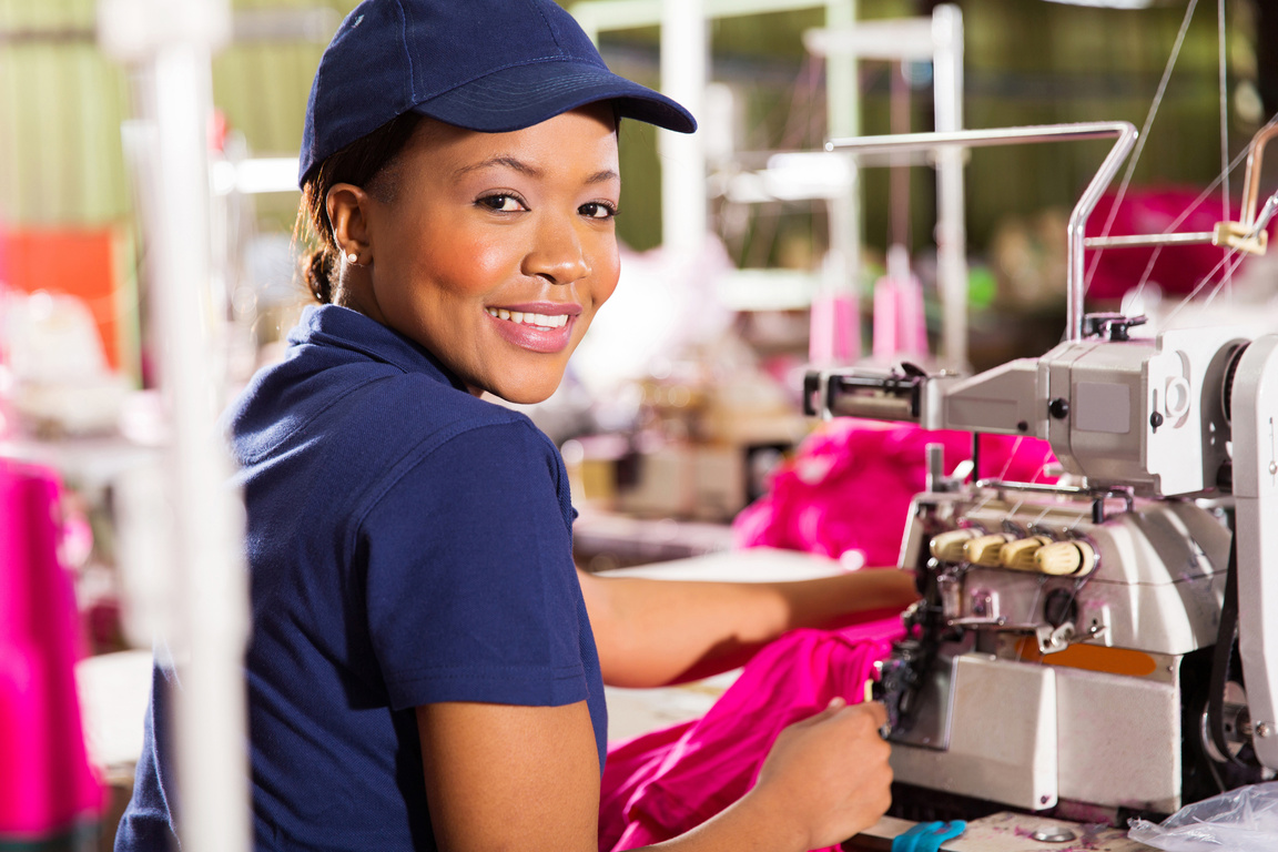 female african clothing factory worker
